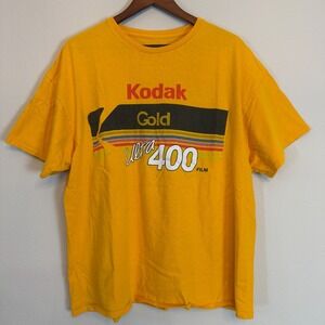 Kodak Shirt Mens XL Yellow Gold Ultra 400 Film Graphic Tee Retro Photo Logo